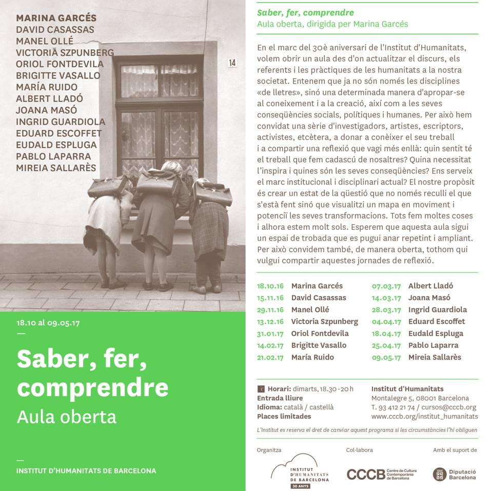 Aula Oberta: Saber, fer, comprendre